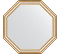 Зеркало EVOFORM в багетной раме - золотые бусы на серебре 60 mm (66x66 cm) 3980