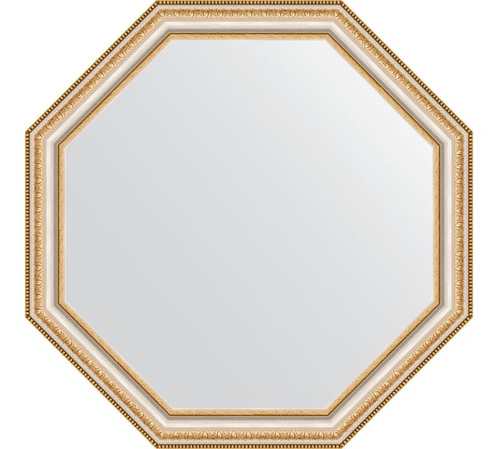 Зеркало EVOFORM в багетной раме - золотые бусы на серебре 60 mm (66x66 cm) 3980 1