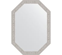 Зеркало EVOFORM в багетной раме - волна алюминий 46 mm (48x68 cm) 7009