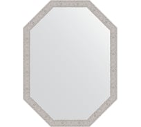 Зеркало EVOFORM в багетной раме - волна алюминий 46 mm (58x78 cm) 7011