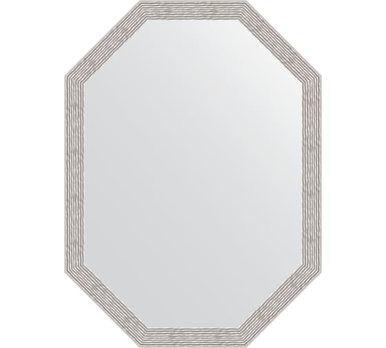 Зеркало EVOFORM в багетной раме - волна алюминий 46 mm (58x78 cm) 7011