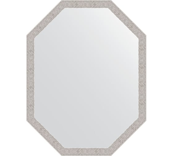 Зеркало EVOFORM в багетной раме - волна алюминий 46 mm (68x88 cm) 7012 1