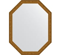 Зеркало EVOFORM в багетной раме - виньетка состаренное золото 56 mm (70x90 cm) 7024