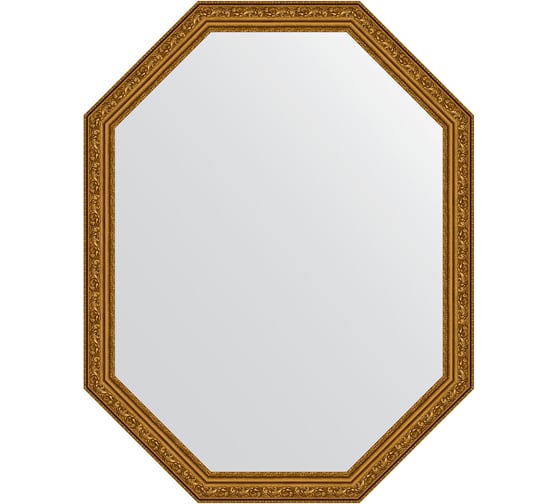 Зеркало EVOFORM в багетной раме - виньетка состаренное золото 56 mm (70x90 cm) 7024