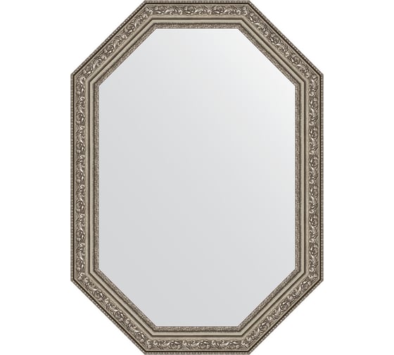 Зеркало EVOFORM в багетной раме - виньетка состаренное серебро 56 mm (50x70 cm) 7025 1
