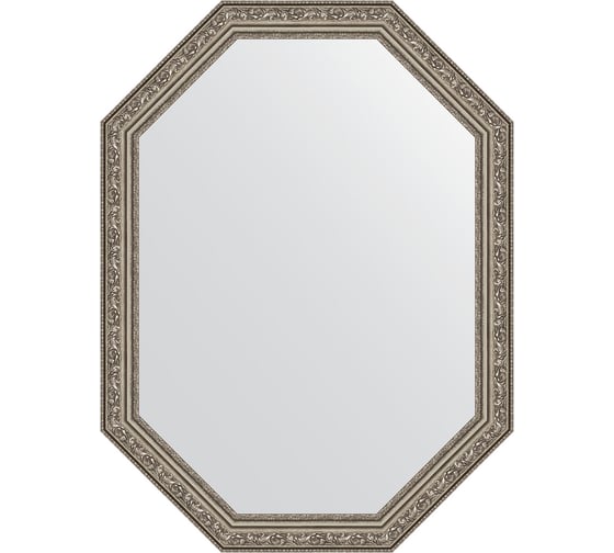 Зеркало EVOFORM в багетной раме - виньетка состаренное серебро 56 mm (60x80 cm) 7027 1