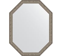 Зеркало EVOFORM в багетной раме - виньетка состаренное серебро 56 mm (70x90 cm) 7028