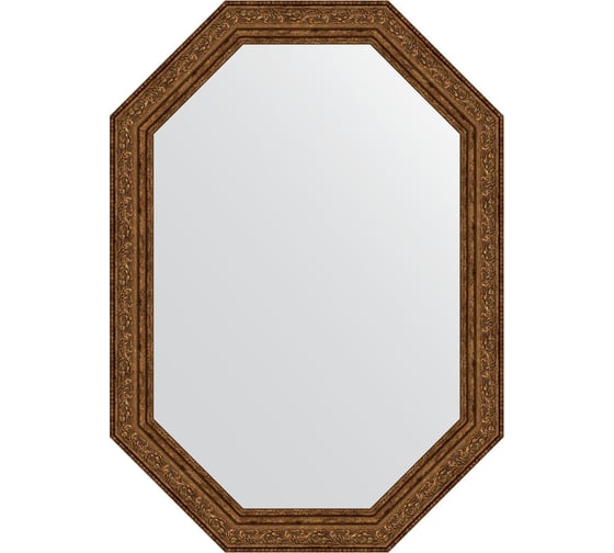 Зеркало EVOFORM в багетной раме - виньетка состаренная бронза 56 mm (50x70 cm) 7029