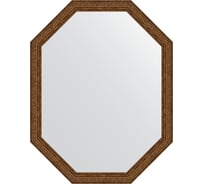 Зеркало EVOFORM в багетной раме - виньетка состаренная бронза 56 mm (70x90 cm) 7032