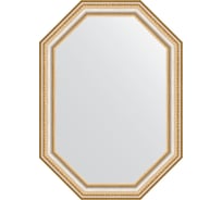 Зеркало EVOFORM в багетной раме - золотые бусы на серебре 60 mm (51x71 cm) 7049
