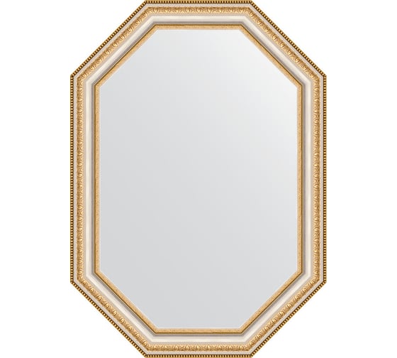Зеркало EVOFORM в багетной раме - золотые бусы на серебре 60 mm (51x71 cm) 7049 1