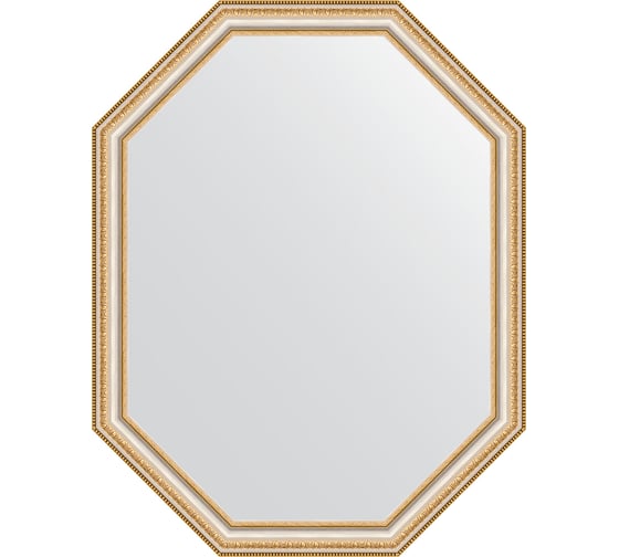 Зеркало EVOFORM в багетной раме - золотые бусы на серебре 60 mm (71x91 cm) 7052 1