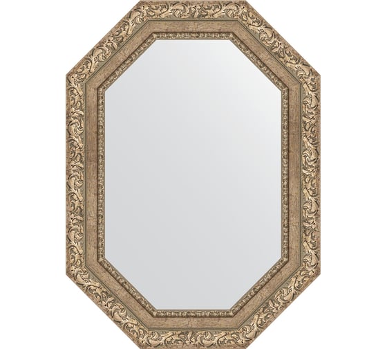 Зеркало EVOFORM в багетной раме - виньетка античное серебро 85 mm (55x75 cm) 7149 1
