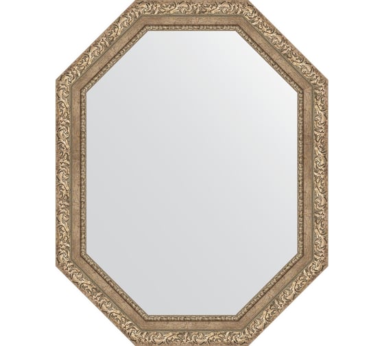 Зеркало EVOFORM в багетной раме - виньетка античное серебро 85 mm (75x95 cm) 7152