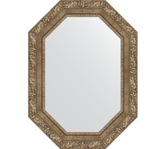Зеркало EVOFORM в багетной раме - виньетка античная латунь 85 mm (55x75 cm) 7157 1