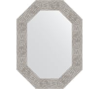 Зеркало EVOFORM в багетной раме - волна хром 90 mm (56x76 cm) 7193