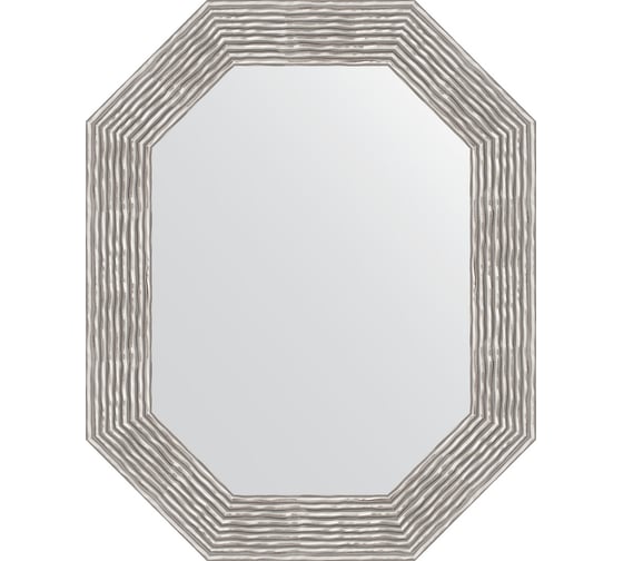 Зеркало EVOFORM в багетной раме - волна хром 90 mm (61x76 cm) 7194 1