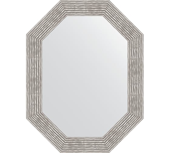 Зеркало EVOFORM в багетной раме - волна хром 90 mm (66x86 cm) 7195 1