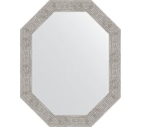 Зеркало EVOFORM в багетной раме - волна хром 90 mm (76x96 cm) 7196