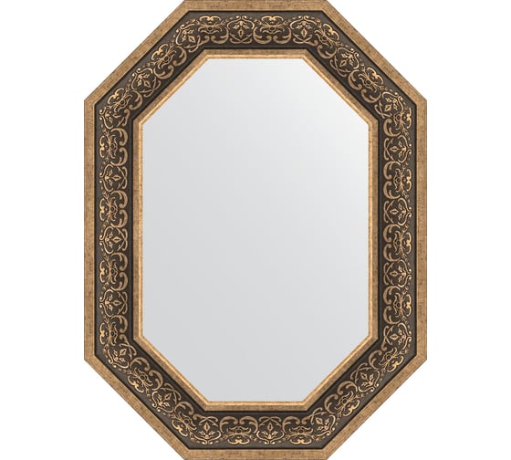 Зеркало EVOFORM в багетной раме - вензель серебряный 101 mm (59x79 cm) 7237