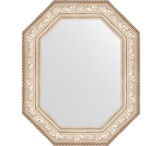 Зеркало EVOFORM в багетной раме - виньетка серебро 109 mm (70x90 cm) 7255 1