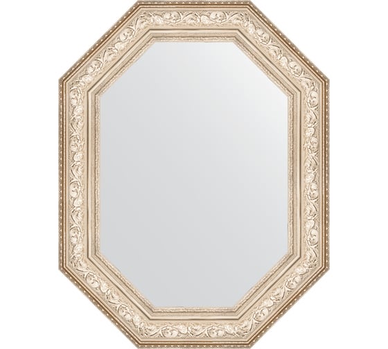 Зеркало EVOFORM в багетной раме - виньетка серебро 109 mm (80x100 cm) 7256