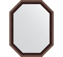 Зеркало EVOFORM в багетной раме - махагон с орнаментом 50 mm (54x69 cm) 7274