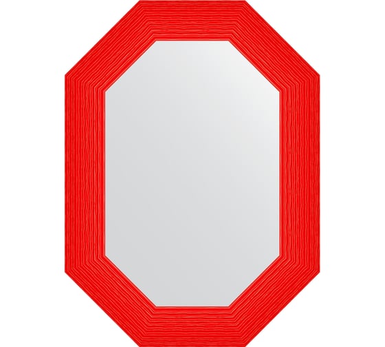 Зеркало EVOFORM в багетной раме - красная волна 89 mm (56x76 cm) 7297