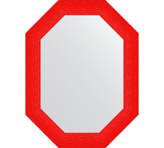 Зеркало EVOFORM в багетной раме - красная волна 89 mm (66x86 cm) 7299