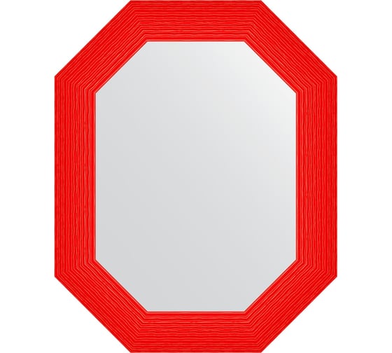 Зеркало EVOFORM в багетной раме - красная волна 89 mm (61x76 cm) 7298