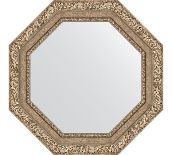 Зеркало EVOFORM в багетной раме - виньетка античное серебро 85 mm (60x60 cm) 7334 1