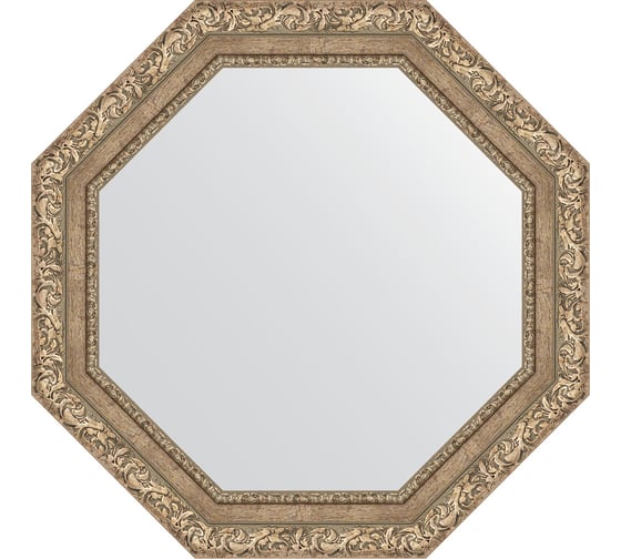 Зеркало EVOFORM в багетной раме - виньетка античное серебро 85 mm (70x70 cm) 7335 1