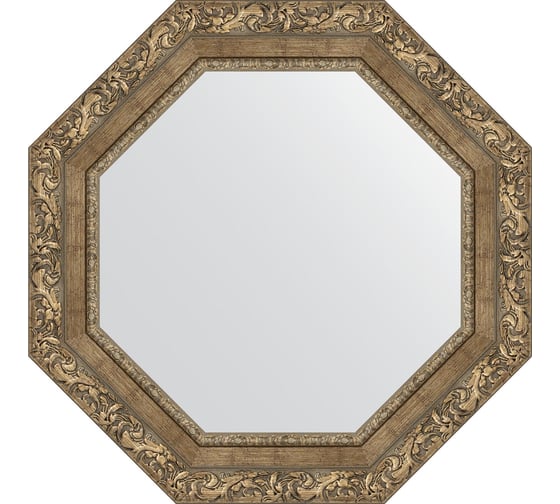 Зеркало EVOFORM в багетной раме - виньетка античная латунь 85 mm (60x60 cm) 7338 1