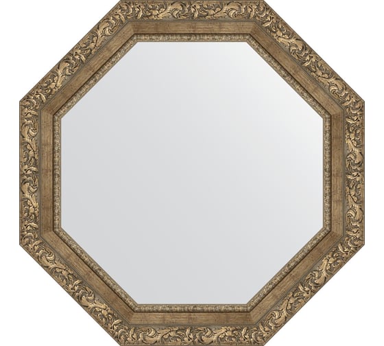 Зеркало EVOFORM в багетной раме - виньетка античная латунь 85 mm (70x70 cm) 7339 1
