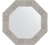 Зеркало EVOFORM в багетной раме - волна хром 90 mm (61x61 cm) 7356