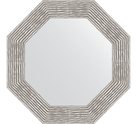 Зеркало EVOFORM в багетной раме - волна хром 90 mm (61x61 cm) 7356 1