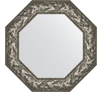 Зеркало EVOFORM в багетной раме - византия серебро 99 mm (63x63 cm) 7372