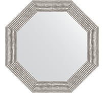 Зеркало EVOFORM в багетной раме - волна хром 90 mm (71x71 cm) 7357