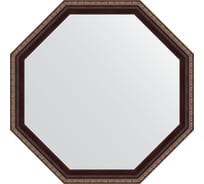 Зеркало EVOFORM в багетной раме - махагон с орнаментом 50 mm (64x64 cm) 7397