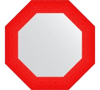 Зеркало EVOFORM в багетной раме - красная волна 89 mm (61x61 cm) 7408