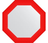 Зеркало EVOFORM в багетной раме - красная волна 89 mm (71x71 cm) 7409