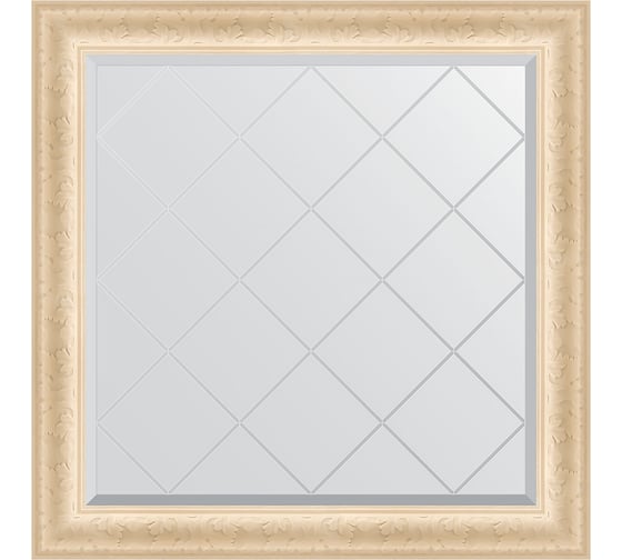Зеркало EVOFORM с гравировкой в багетной раме - старый гипс 82 мм (85x85 см) BY 4312