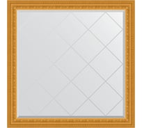 Зеркало EVOFORM с гравировкой в багетной раме - сусальное золото 80 мм (105x105 см) BY 4439