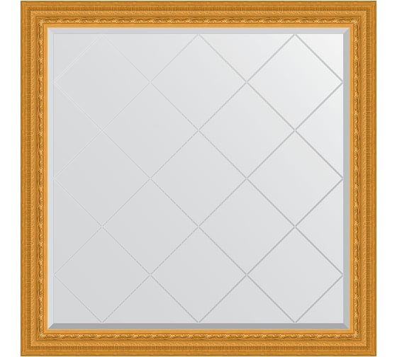 Зеркало EVOFORM с гравировкой в багетной раме - сусальное золото 80 мм (105x105 см) BY 4439 1