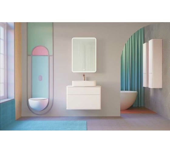 Зеркало-шкаф Jorno Pastel 60 с подсветкой Pas.03.60/W