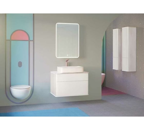 Зеркало-шкаф Jorno Pastel 60 с подсветкой Pas.03.60/W