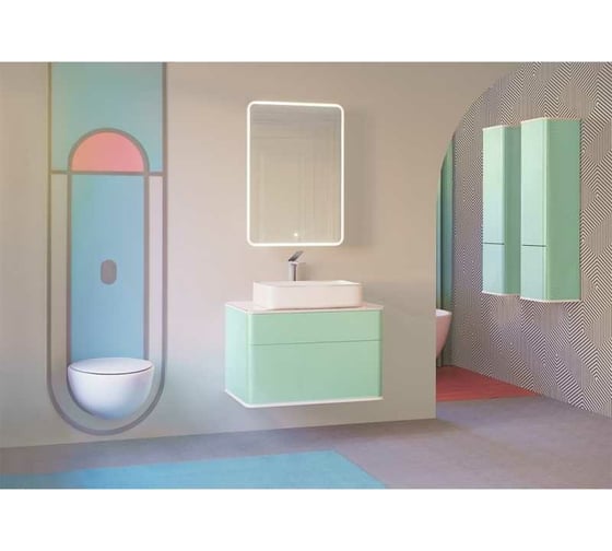 Зеркало-шкаф Jorno Pastel 60 с подсветкой Pas.03.60/BL