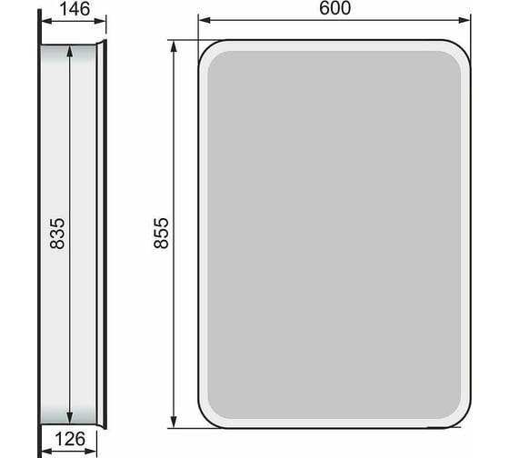 Зеркало-шкаф Jorno Pastel 60 с подсветкой Pas.03.60/BL