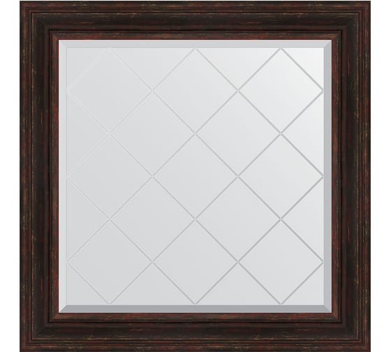 Зеркало EVOFORM с гравировкой в багетной раме - темный прованс 99 мм (89x89 см) BY 4334