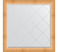 Зеркало EVOFORM с гравировкой в багетной раме - травленое золото 87 мм (106x106 см) BY 4527